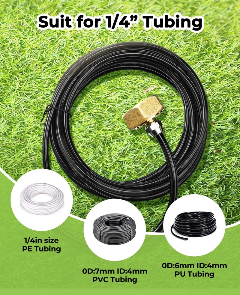 HOMENOTE US Standard Faucet Adapter, 3/4'' to 1/4'' Hose Adapter, Convert 3/4" Female Hose Thread Bib to 1/4" Tubing, 2 Brass Adapters with 4 Washers - Image 3